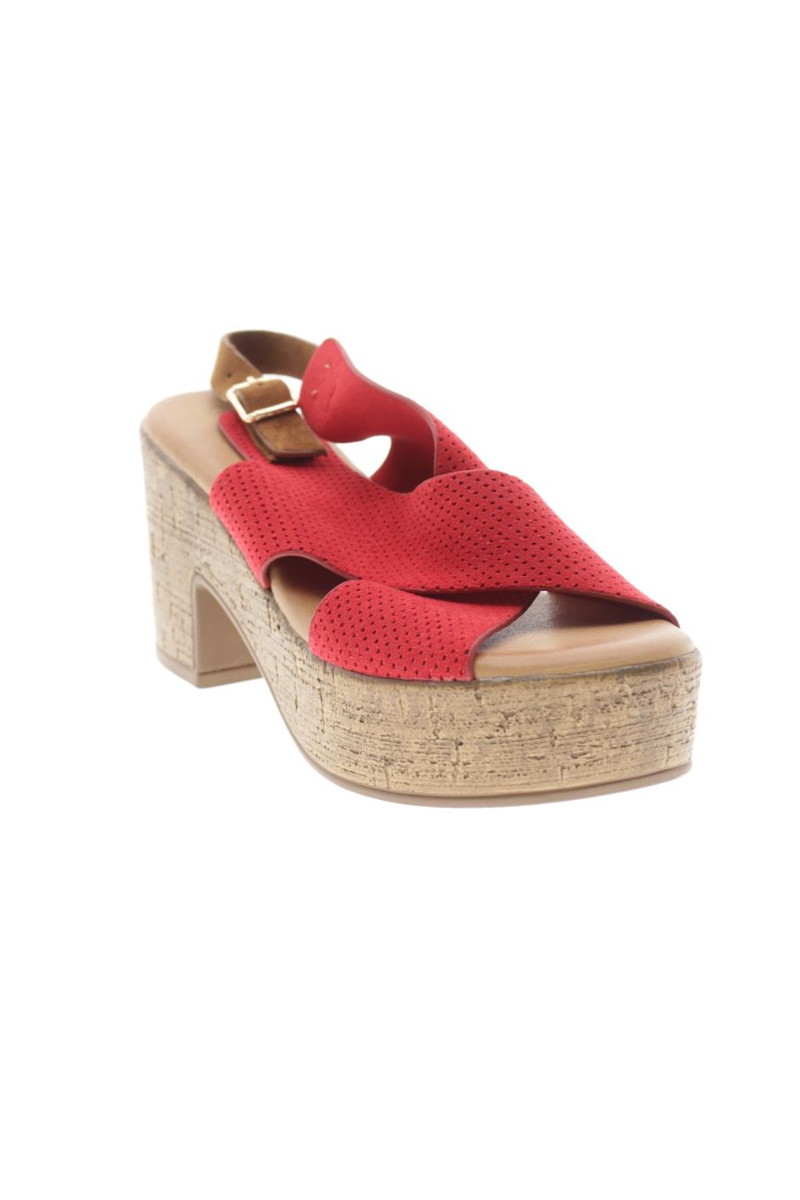 Sandalias tacon de Jessy Ross de la talla 36, de color rojo de