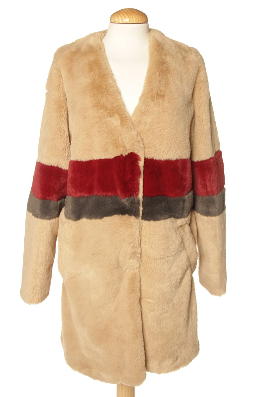 Pelliccia Sintetica Pull And Bear Cappotto Cammello Cappotto Beige