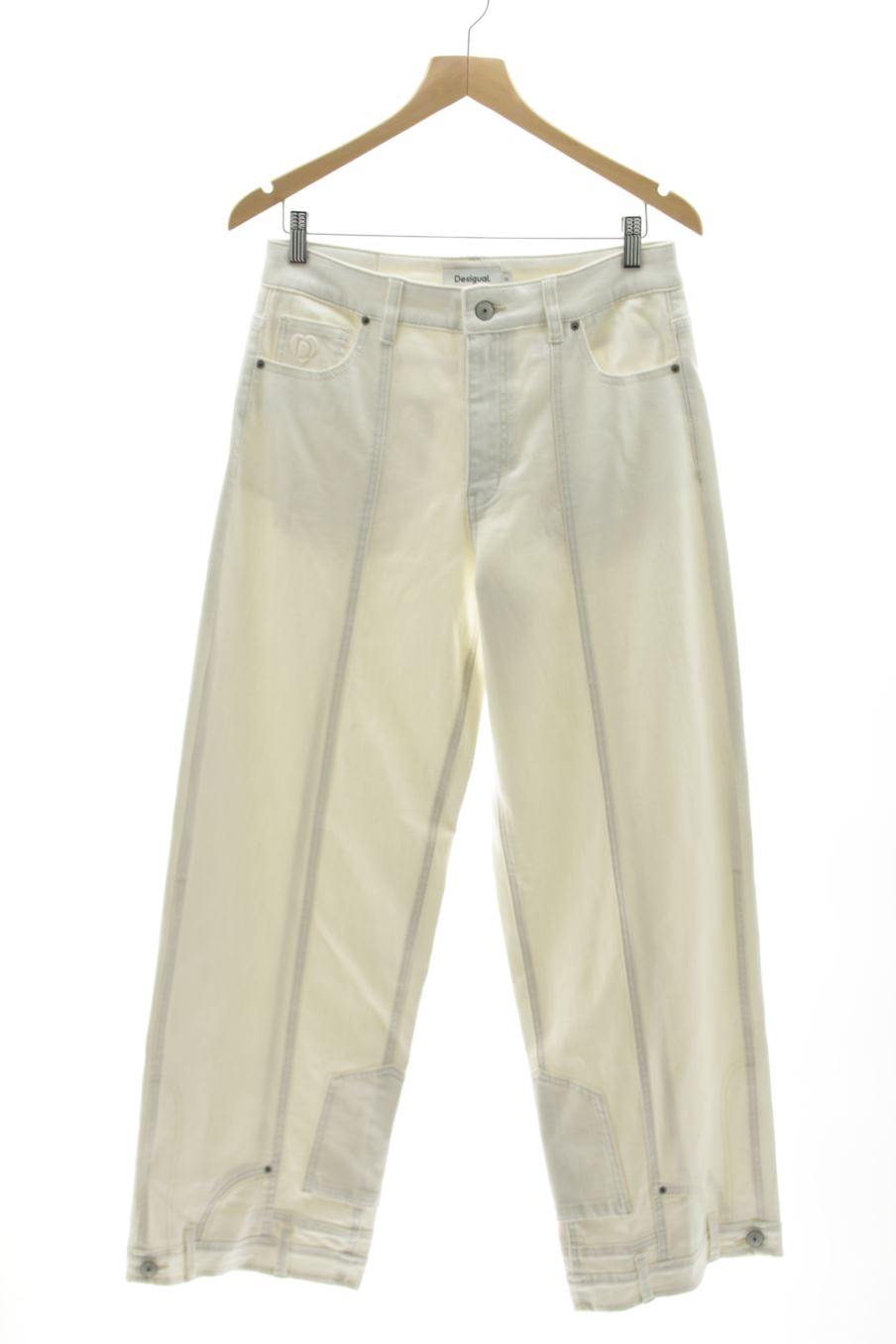 Jeans Desigual de la taille 38, de couleur blanc de denim