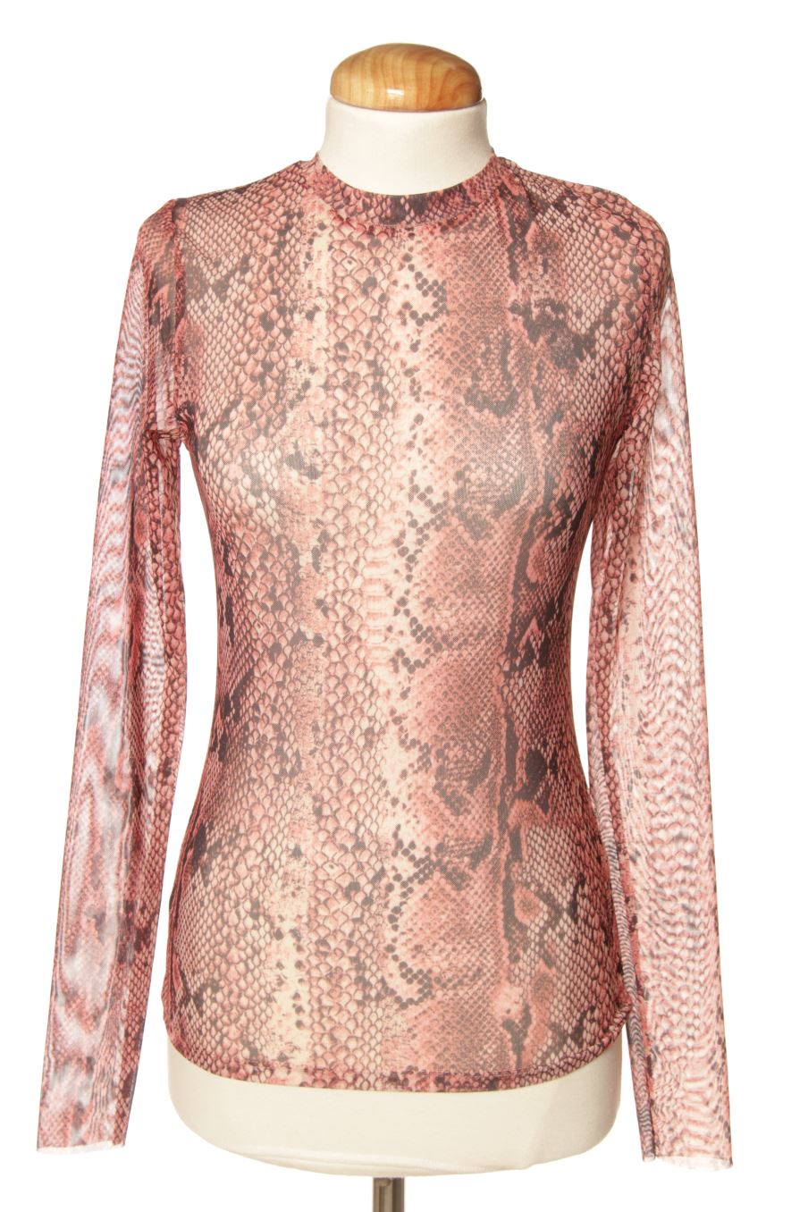 Camiseta manga larga de Stradivarius de la talla S, de color animal print