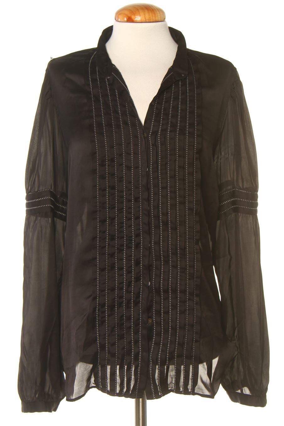 Blouse à manches longues Zara de la taille L, de couleur noir