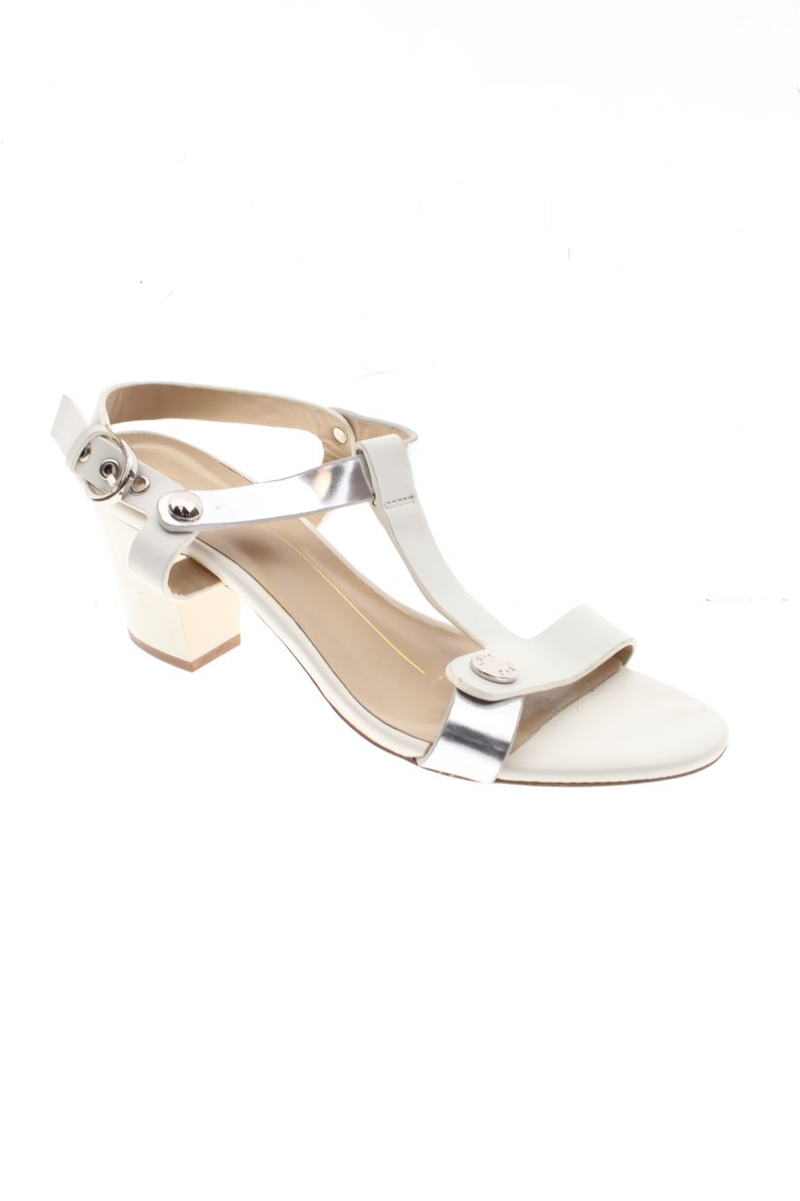 Sandalias tacon de Lola Cruz de la talla 40, de color blanco de
