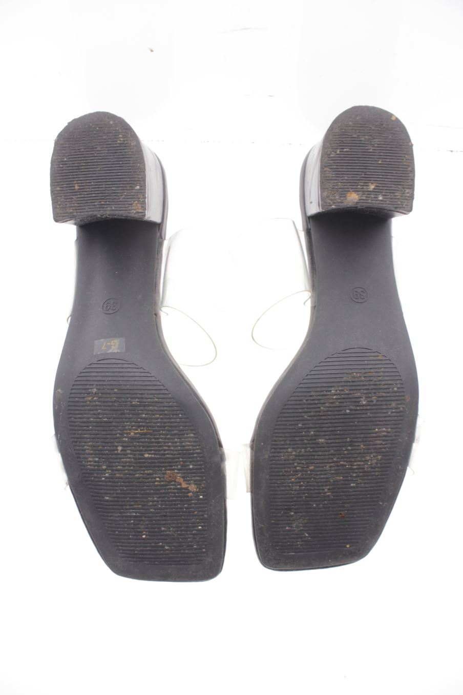 Sandalias tacon de woman key de la talla 39, de color color transparente de