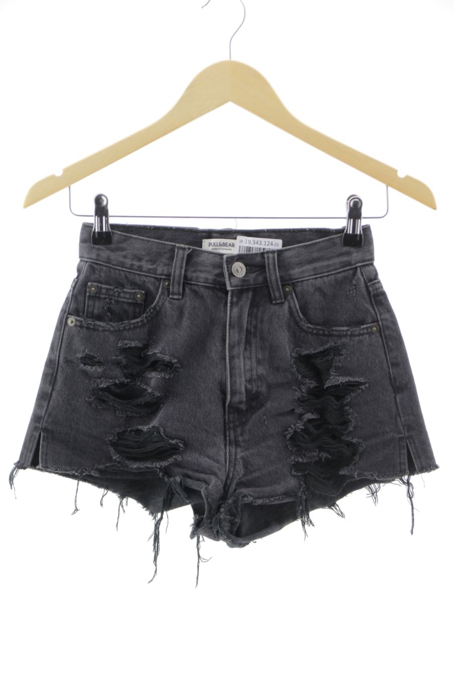 Shorts Pull & Bear de la taille 32, de couleur noir de denim