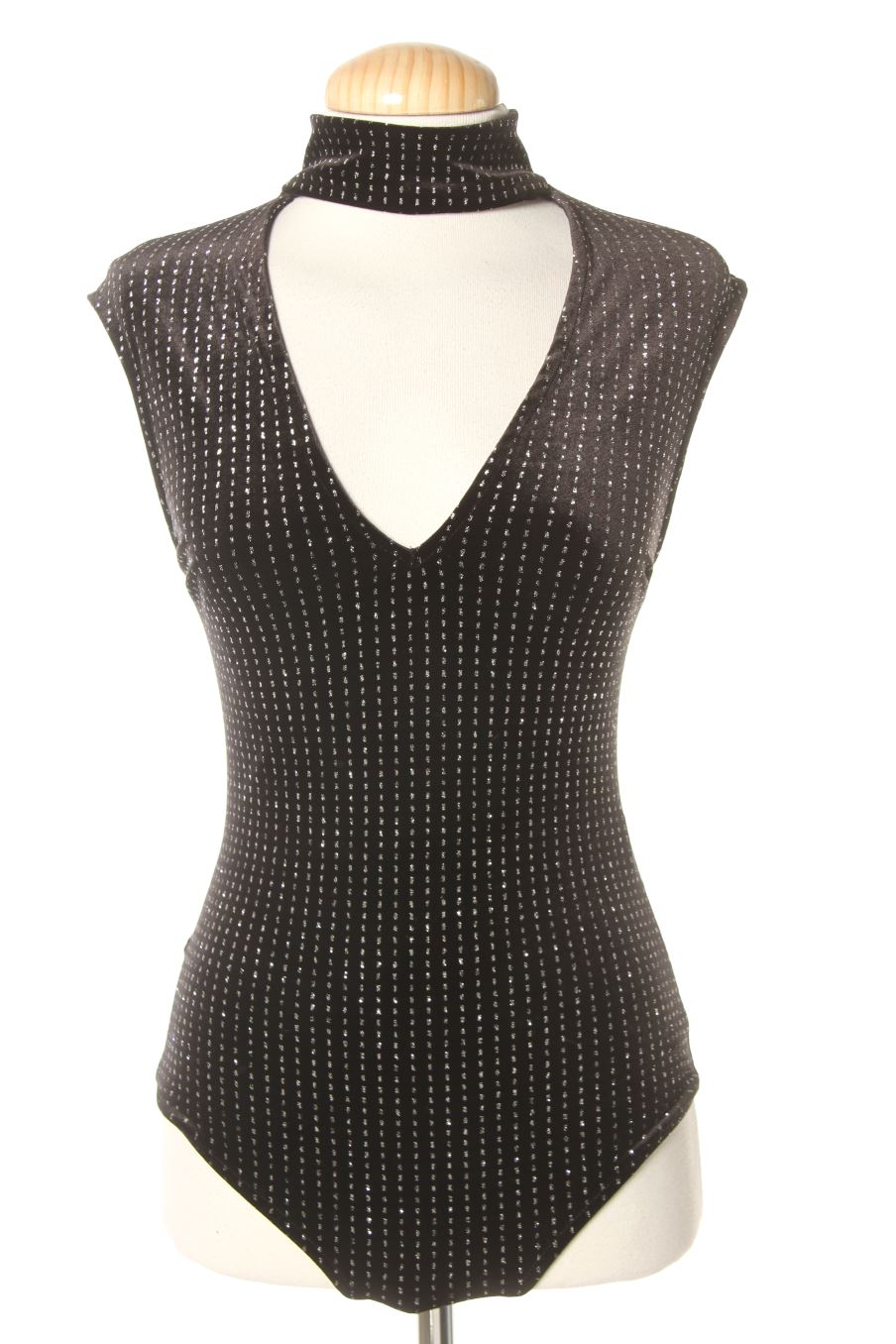 Body de Bershka de la talla S, de color negro de terciopelo
