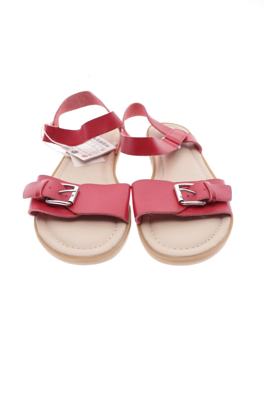 Sandalias planas de Zara de la talla 37, de color rojo de