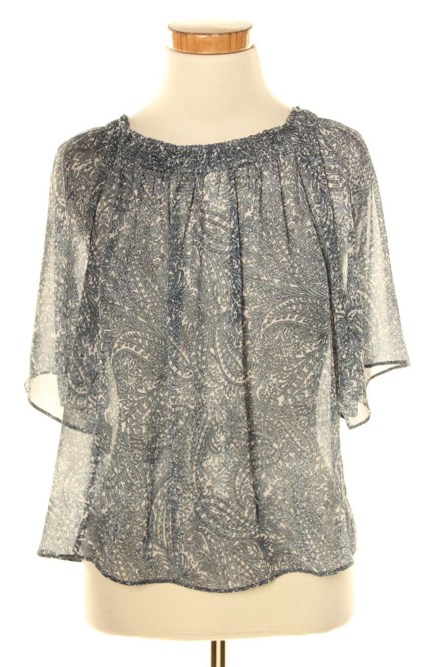 Blusa de manga corta de Mango de la talla XS, de color azul