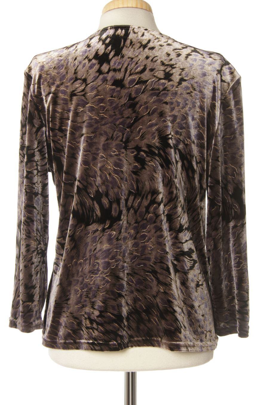 Blusa de manga larga de Roman de la talla M, de color estampado de terciopelo