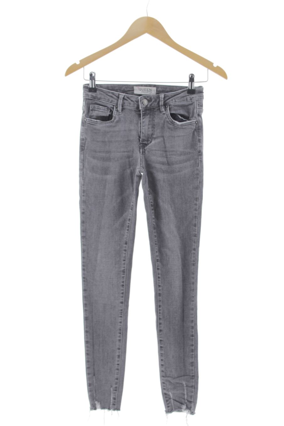Jeans Queen Hearts Paris de la taille S, de couleur gris de denim