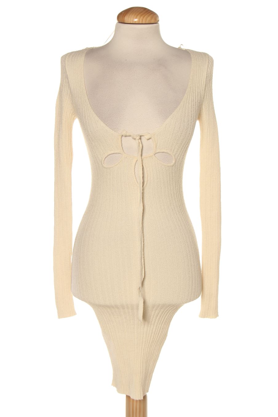 Vestido casual de Bershka de la talla XS, de color beige