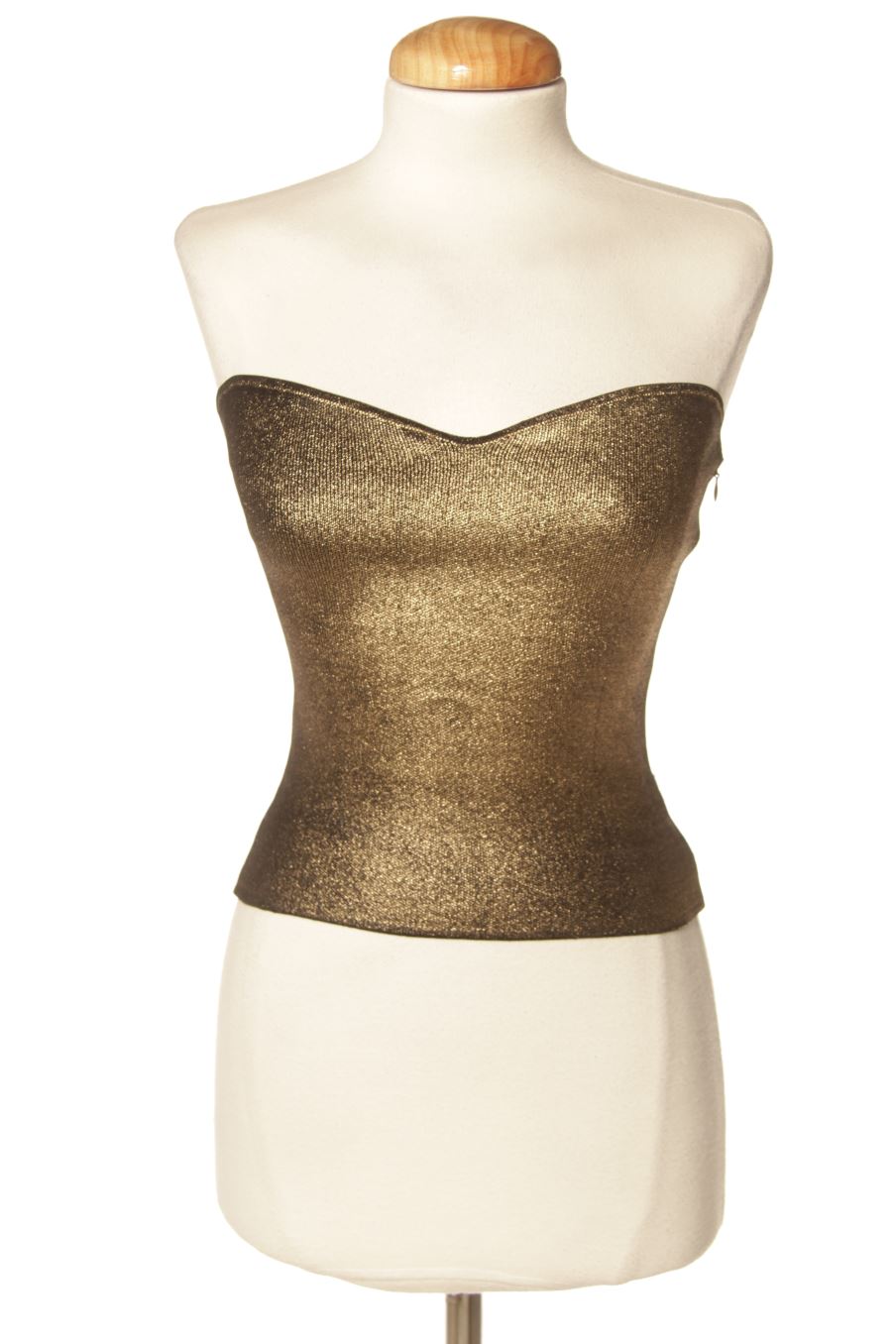 Top de Zara de la talla S, de color dorado