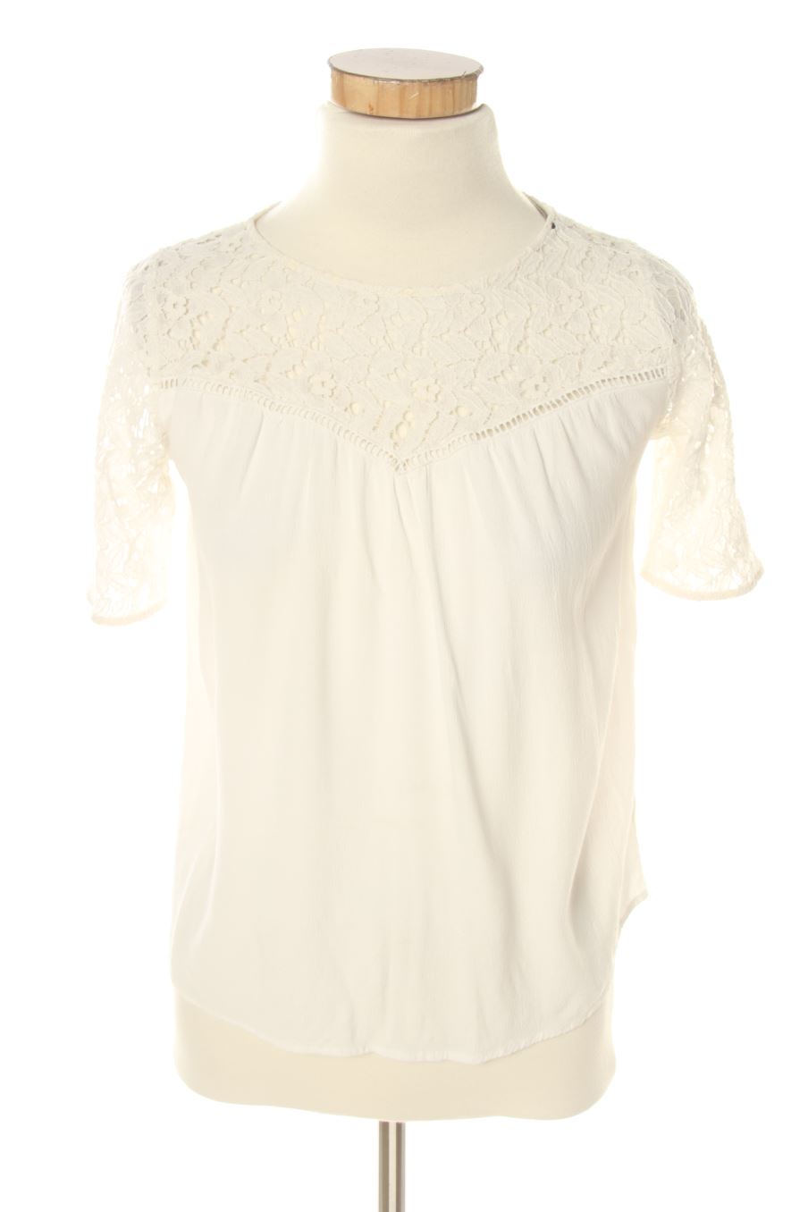 Blusa de manga corta de Zara de la talla XS, de color blanco