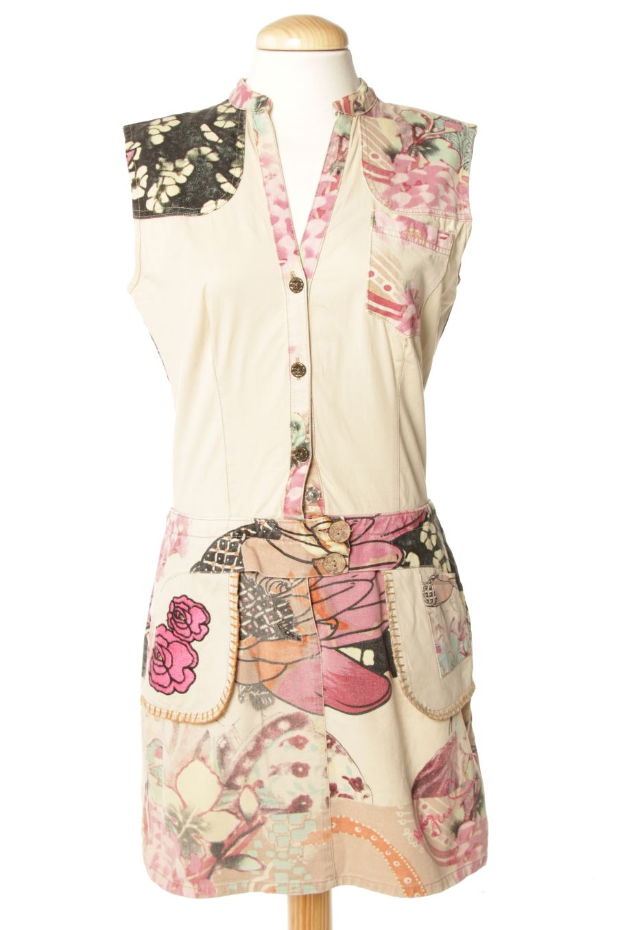 Robe casual Desigual de la taille 40, de couleur imprimés de denim