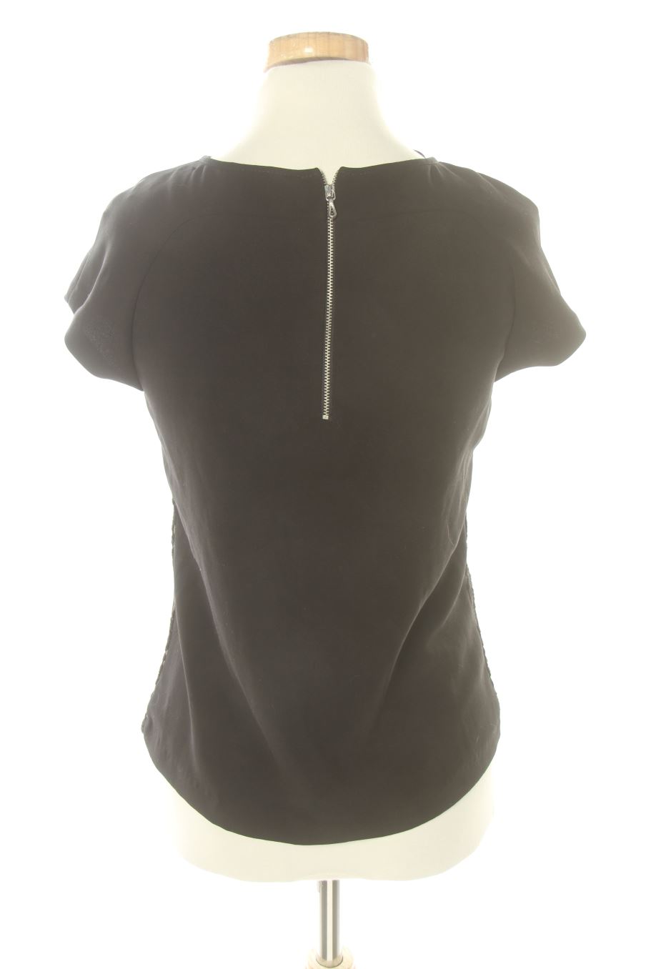 Blusa de manga corta de Zara de la talla XS, de color negro
