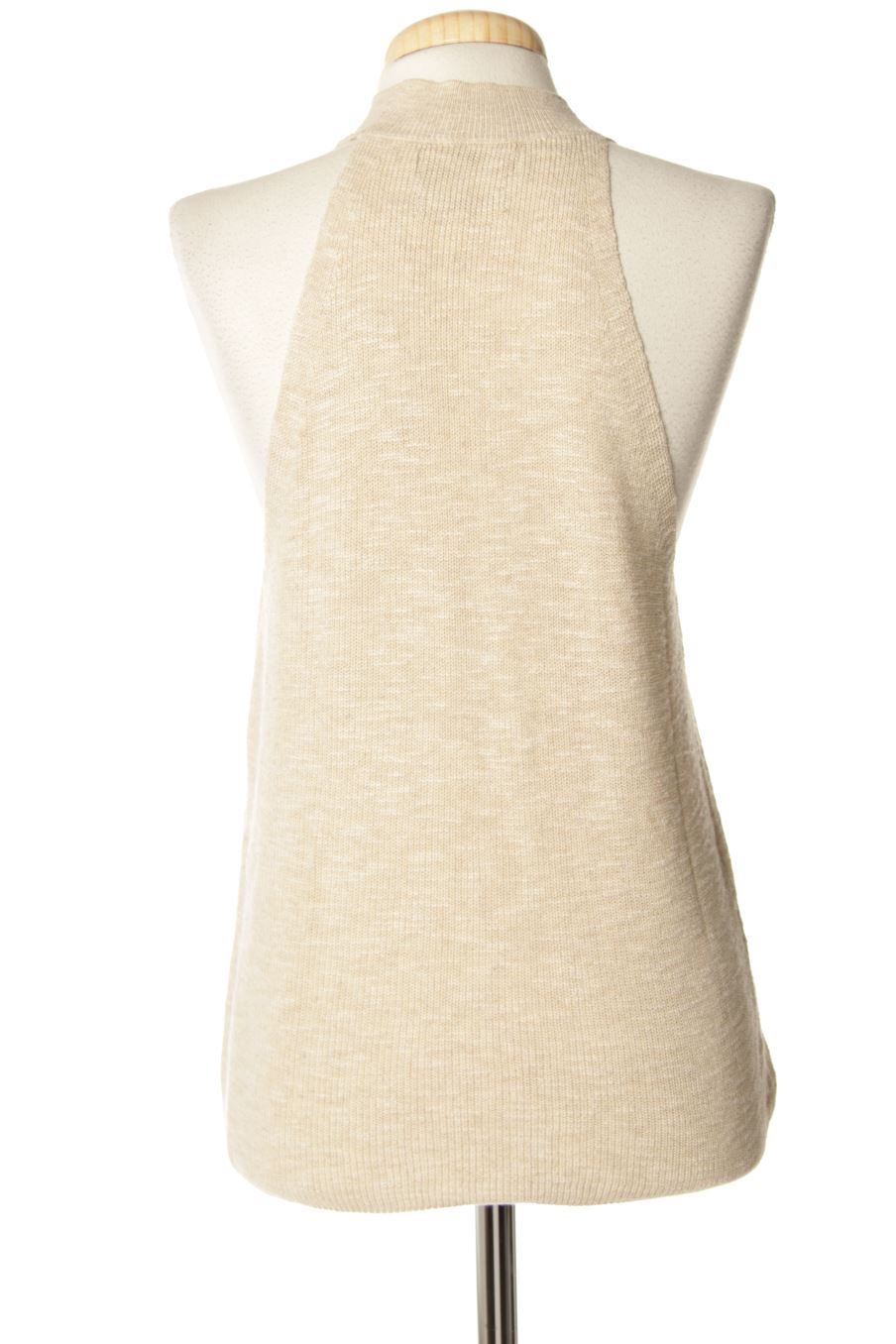Chaleco de tela de Mango de la talla M, de color beige