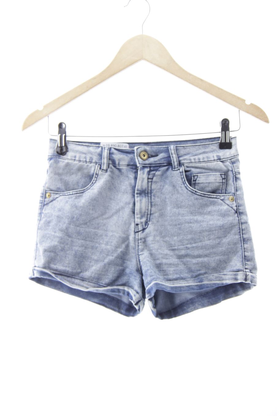 Pantalón corto de Bershka de la talla 34, de color azul de ropa vaquera