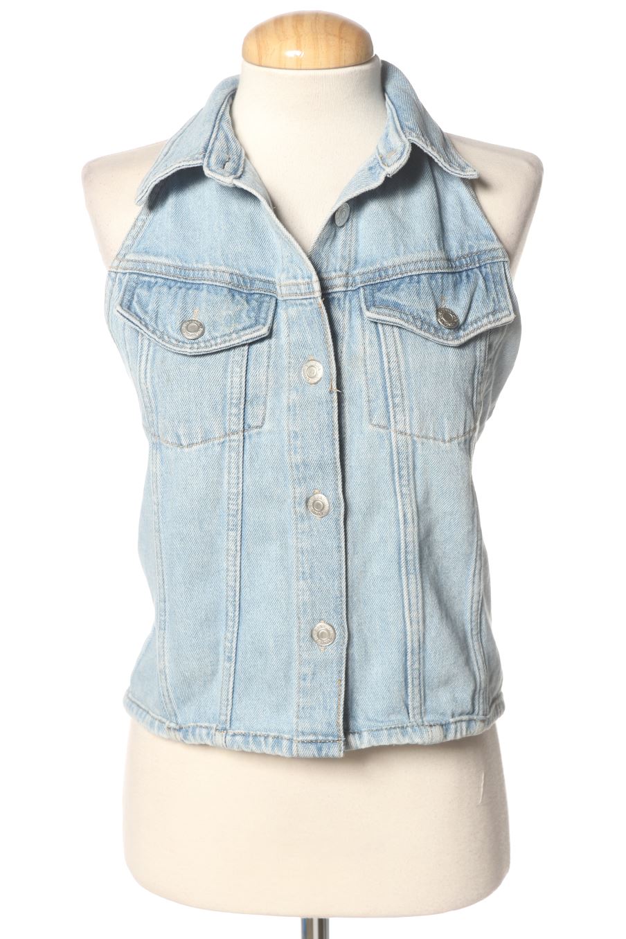 Top Zara de la taille S, de couleur bleu de denim