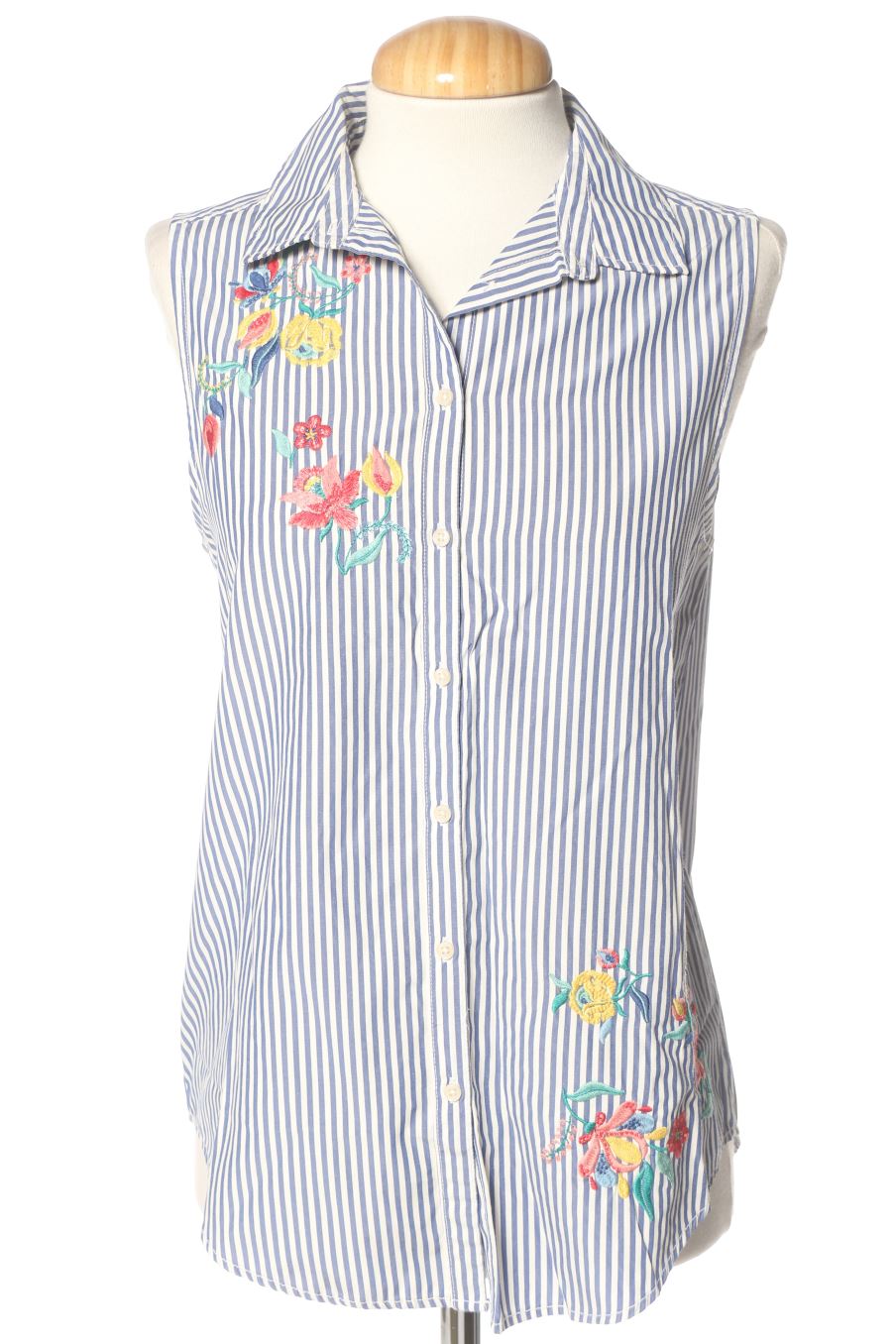 Chemise sans manches Springfield de la taille 38, de couleur bleu