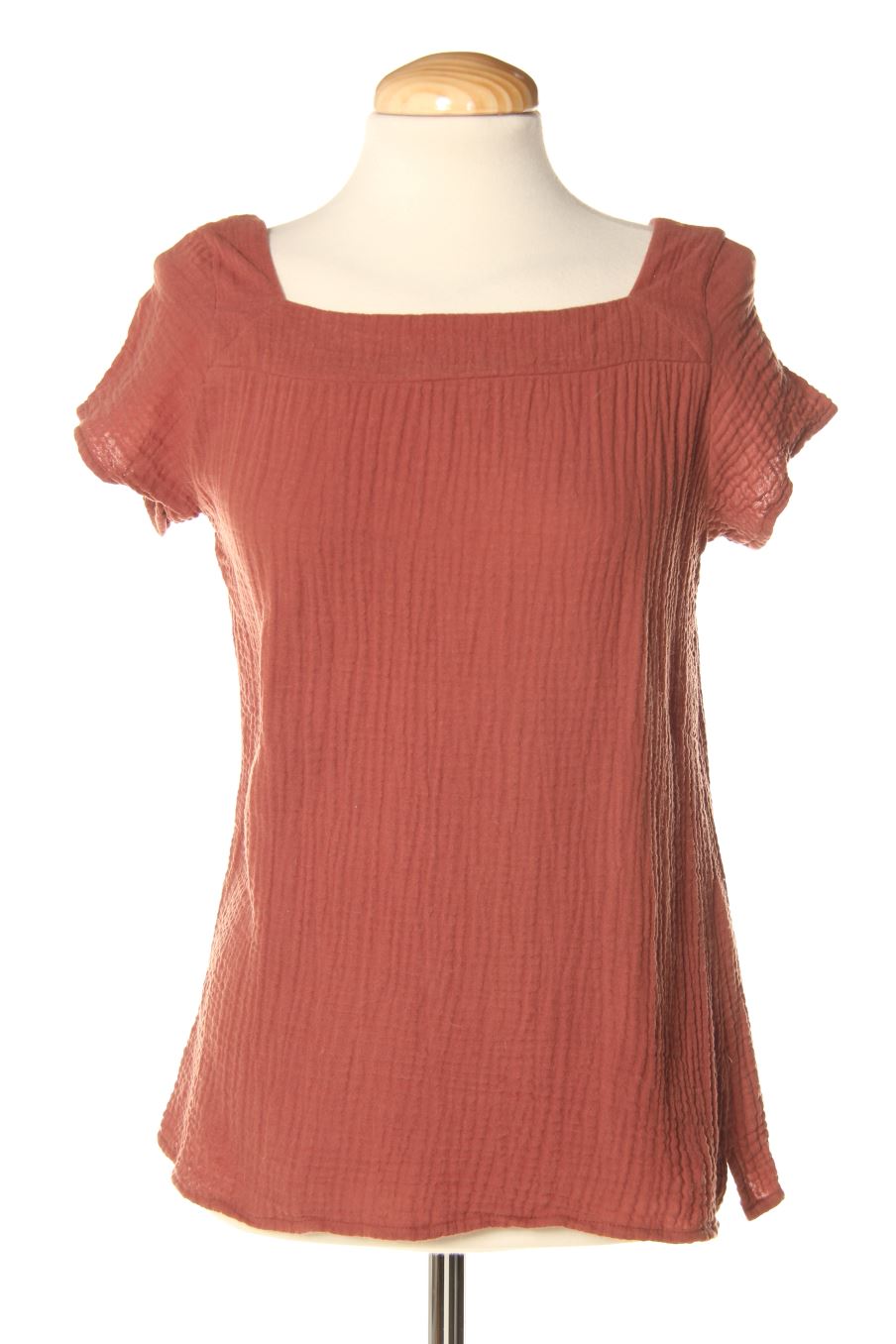 Blusa de manga corta de Quintessence de la talla S, de color marrón