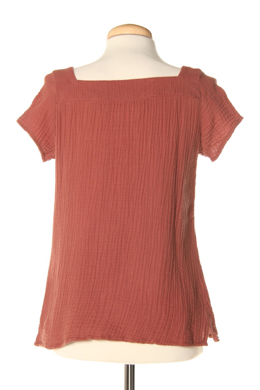 Blusa de manga corta de Quintessence de la talla S, de color marrón