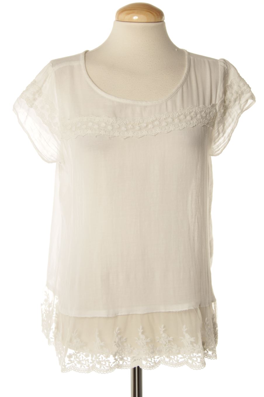 Blusa de manga corta de Benetton de la talla S, de color blanco