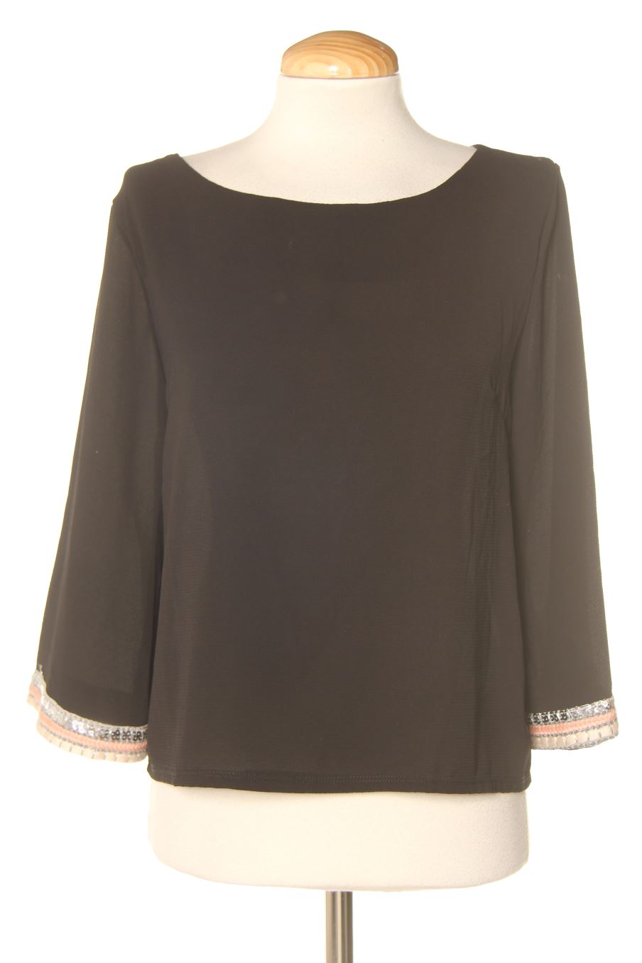 Langärmelige Bluse von Bomaca Größe M, Farbe Schwarz, für