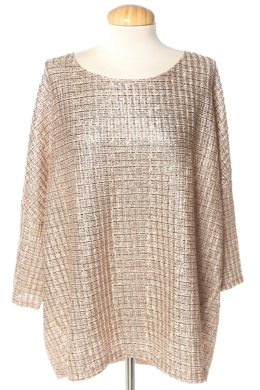 Blouse à manches courtes Zara de la taille XL, de couleur doré