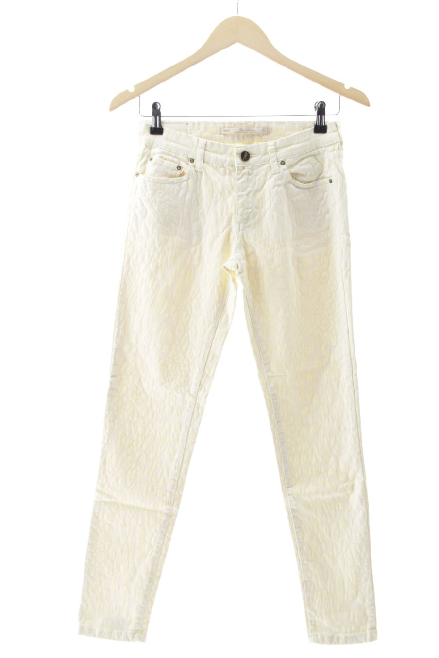 Jeans von Zara Größe 38, Farbe Beige, aus Jeanskleidung für