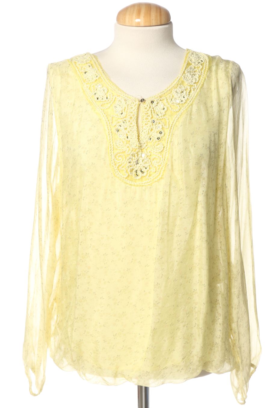 Blusa de manga larga de Polita de la talla 40, de color amarillo de seda
